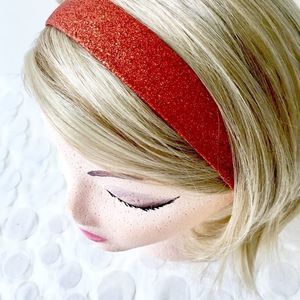Shimmery Red Glitter Sparkly Ladies Wide Headband